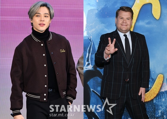 방탄소년단 지민(BTS JIMIN)과 제임스 코든(James Corde) /AFPBBNews=뉴스1=스타뉴스
