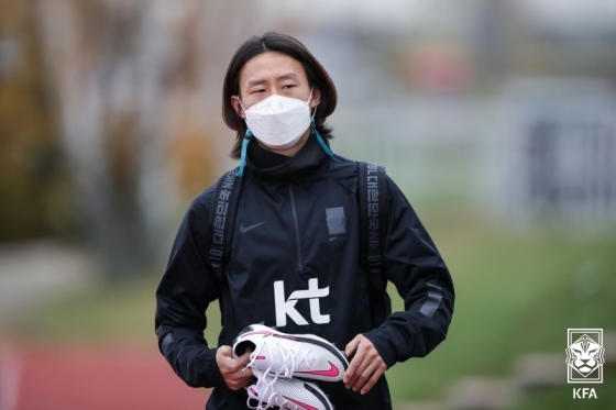 지난 11일 대표팀 훈련에 나서고 있는 이재성. /사진=대한축구협회 제공