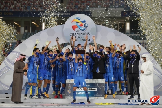 울산 현대 선수들의 우승 세리머니 모습. /사진=한국프로축구연맹 제공