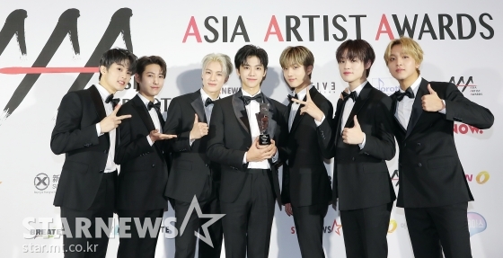 그룹 NCT드림은 2020 Asia Artist Awards(2020 아시아 아티스트 어워즈, 2020 AAA)에서 가수부문 AAA 이모티브 부문을 수상했다.  / 사진=김창현 기자 chmt@