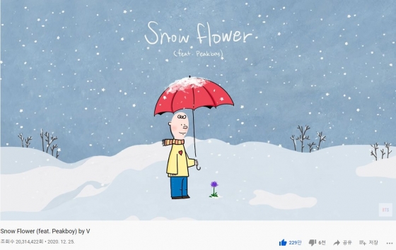 /사진=BANGTAN TV \'Snow Flower (feat. Peakboy) by V\'