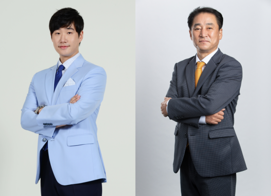 배성재(왼쪽) 캐스터와 김대길 해설위원. /사진=한국프로축구연맹 제공