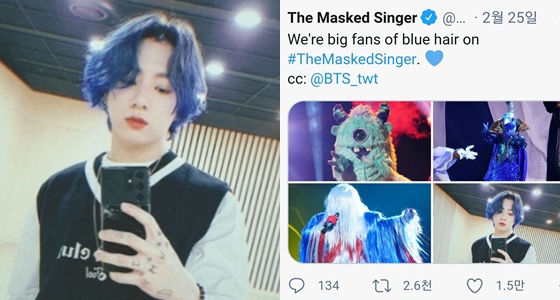 방탄소년단 정국(BTS JUNGKOOK)과 \'더 마스크드 싱어\'(The Masked Singer) 공식 트위터 