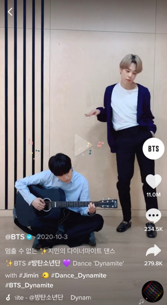 틱톡 \'Dynamite with Jimin\'