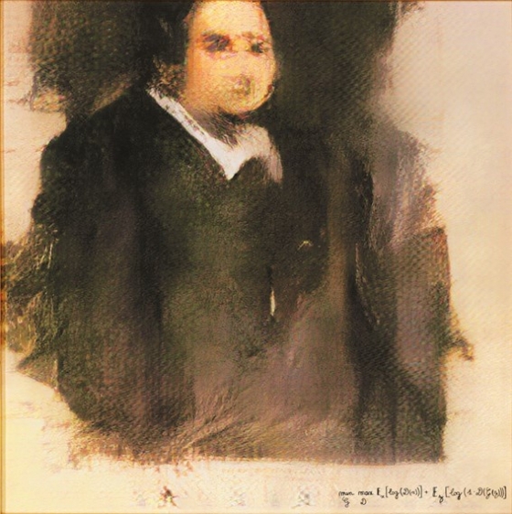 GAN (Generative Adversarial Network), '에드몽 벨라미의 초상(Portrait of Edmond Belamy)', 2018. 사진제공= Pamputt via Wikimedia Commons/Public Domain.