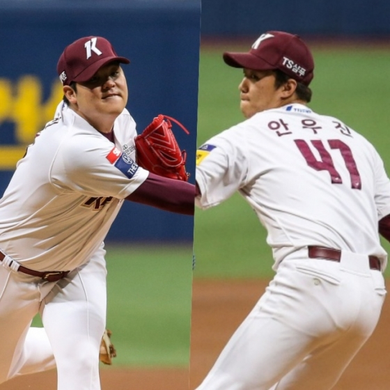 한현희(왼쪽)와 안우진./사진=키움 히어로즈