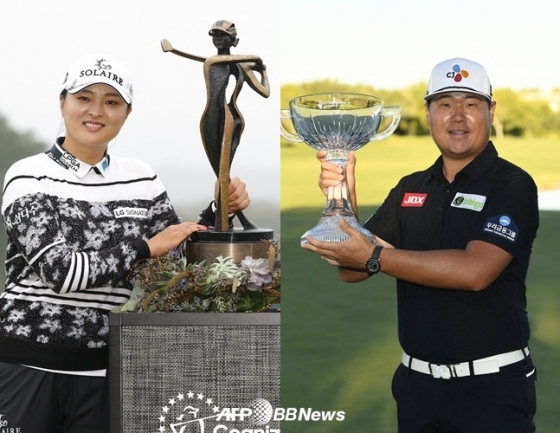 11일(한국시간) 나란히 LPGA, PGA에서 우승한 고진영(왼쪽)과 임성재./AFPBBNews=뉴스1