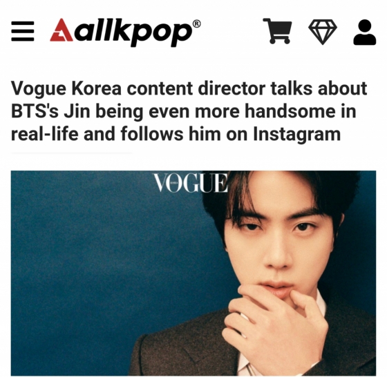 Vogue Korea content director talks about BTS's Jin being even more
