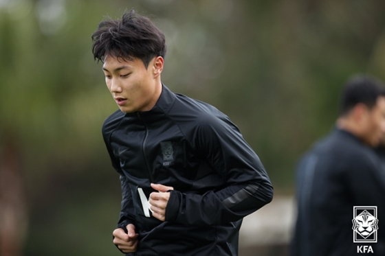 축구대표팀 훈련 중인 백승호. /사진=대한축구협회