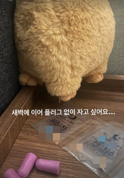 배우 이주빈이 인스타그램 스토리를 통해 귀마개, 약봉지를 공개했다./사진=이주빈 인스타그램 스토리