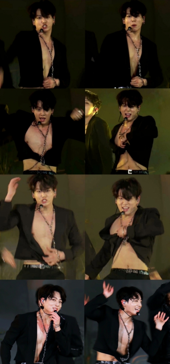 방탄소년단 정국 단추 과감히 파업..아미들에게 기쁨 선사 | 스타뉴스