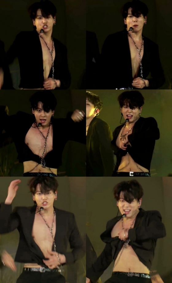 방탄소년단 정국 단추 과감히 파업..아미들에게 기쁨 선사 | 스타뉴스