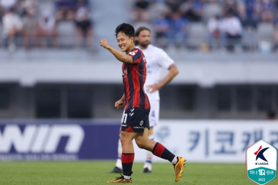 수원FC에서 8골 2도움의 맹활약을 펼치고 있는 이승우. /사진=한국프로축구연맹