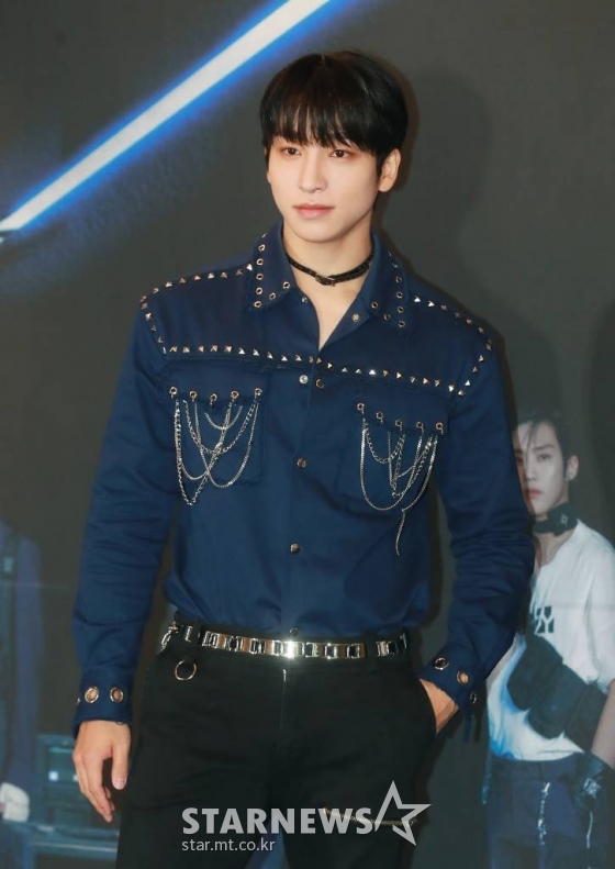 그룹 더보이즈(THE BOYZ) 상연이 7일 오후 서울 올림픽공원 KSPO DOME에서 진행된 첫 월드 투어 &#039;더비존&#039;(THE BOYZ WORLD TOUR : THE B-ZONE IN SEOUL ENCORE) 기자간담회에 참석해 포즈를 취하고 있다. /2022.08.07 /사진=이동훈 기자 photoguy@