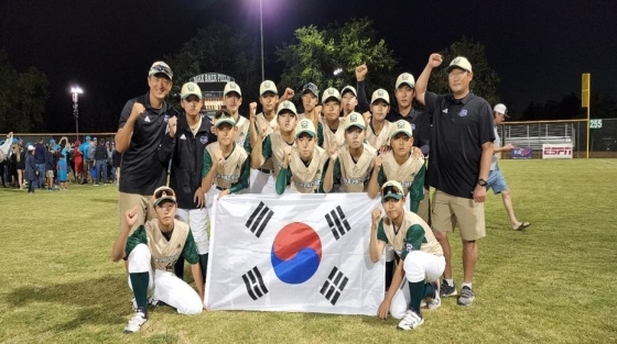 리틀리그 월드시리즈에서 준우승을 차지한 한국 U-13 야구 대표팀. /사진= 대한야구소프트볼협회 제공