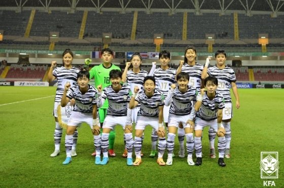 12일 코스타리카에서 열린 FIFA U-20 여자월드컵 C조 1차전에 출전한 대한민국 여자대표팀 선수들. /사진=대한축구협회