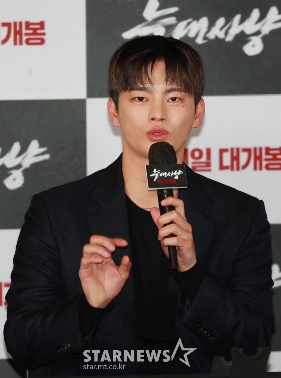 배우 서인국이 19일 오후 서울 CGV용산아이파크몰에서 진행된 영화 &#039;늑대사냥&#039;(감독 김홍선) 언론시사회에 참석해 질문에 답하고 있다. /2022.09.19 /사진=이동훈 기자 photoguy@