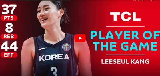 맹활약한 강이슬. /사진=FIBA 유튜브 캡처