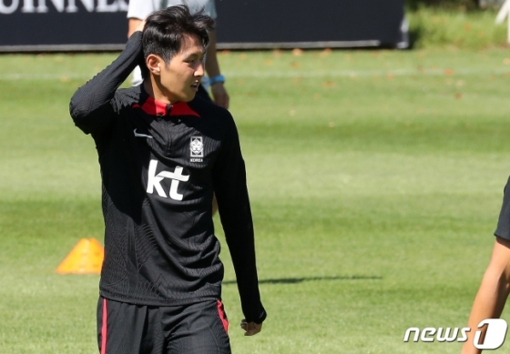 대한민국 축구대표팀 이강인이 21일 오전 경기 파주 국가대표 트레이닝센터(NFC)에서 훈련을 하고 있다. /사진=뉴스1