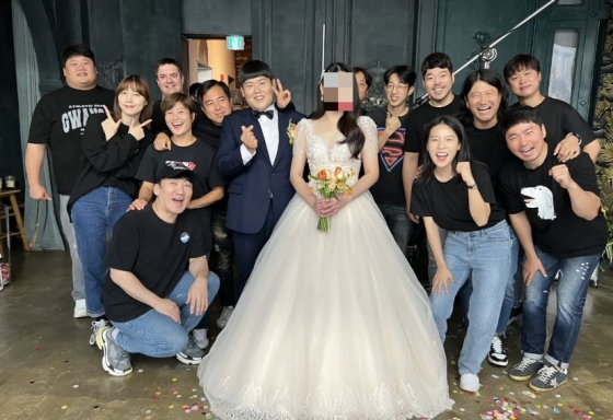 김수영 웨딩 촬영 현장 /사진=김혜선 인스타그램