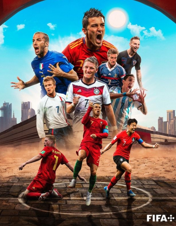 역대 월드컵을 빛낸 등번호 7번의 스타들. /사진=FIFA 공식 SNS