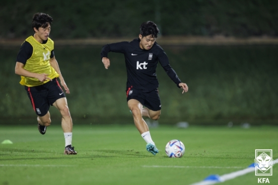 훈련 중인 대한민국 축구 대표팀 이강인. /사진=대한축구협회