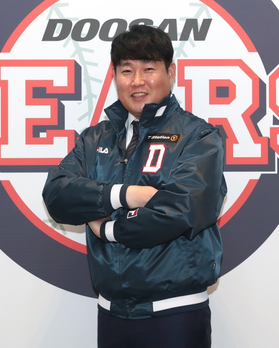 두산으로 컴백한 양의지. /사진=두산 베어스 제공