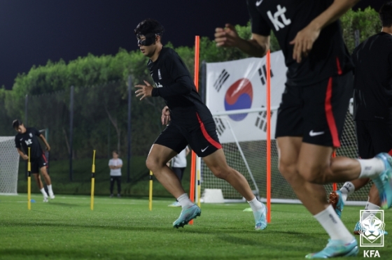 훈련 중인 손흥민. /사진=대한축구협회