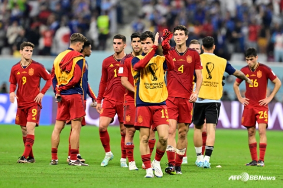 스페인 축구대표팀이 일본에 패했다. 힘겹게 16강 진출에 성공했다. /사진=AFPBBNews=뉴스1