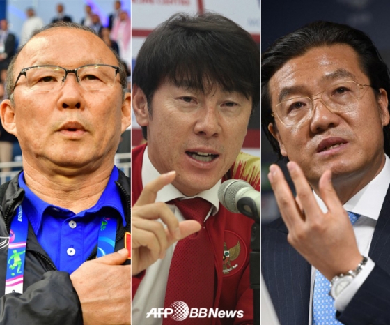 2022 AFF 미쓰비시 일렉트릭컵 4강에 오른 박항서(왼쪽부터) 베트남 축구대표팀 감독, 신태용 인도네시아 감독, 김판곤 말레이시아 감독. /AFPBBNews=뉴스1