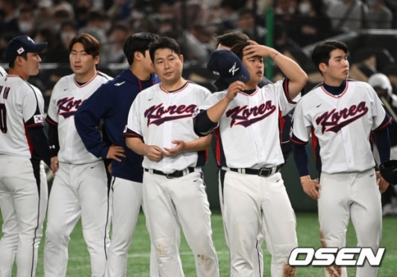 한국 야구 대표팀 선수들. 