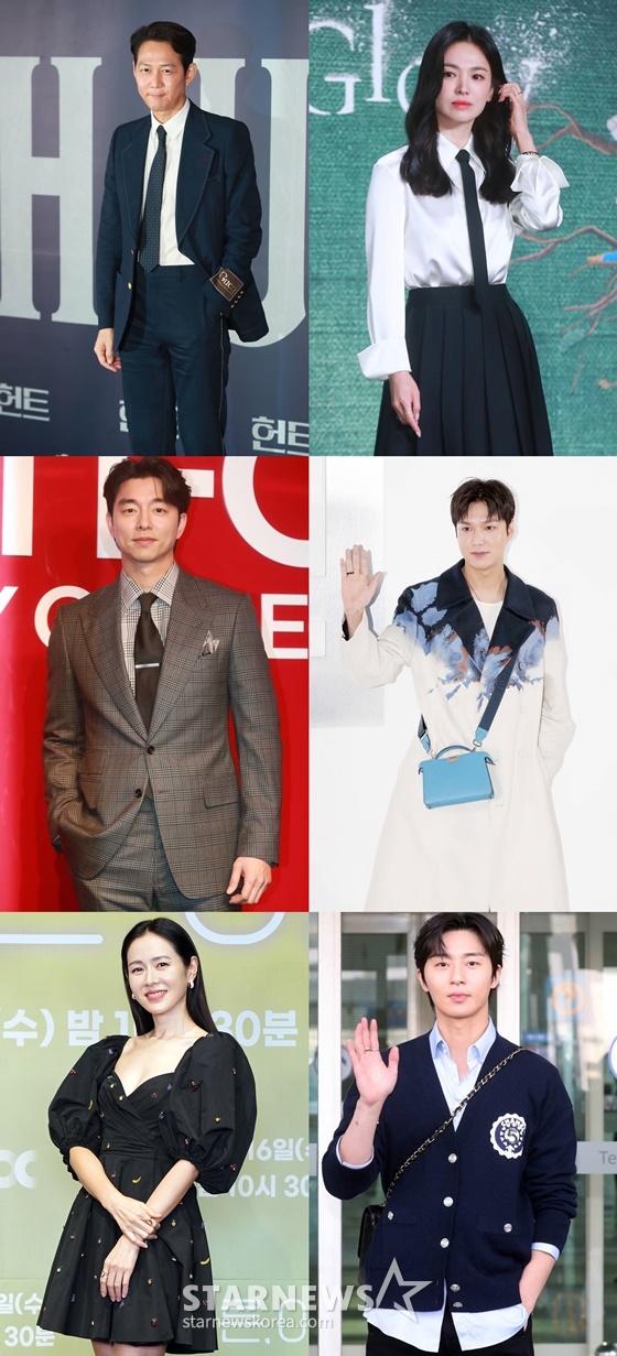 이정재, 송혜교, 공유, 이민호, 손예진, 박서준/사진=스타뉴스, JTBC