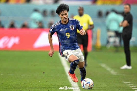 2022 국제축구연맹(FIFA) 카타르 월드컵에서 활약하던 미토마의 모습. /AFPBBNews=뉴스1