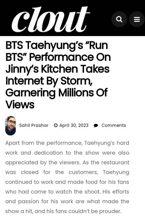 BTS V Jinny's kitchen 