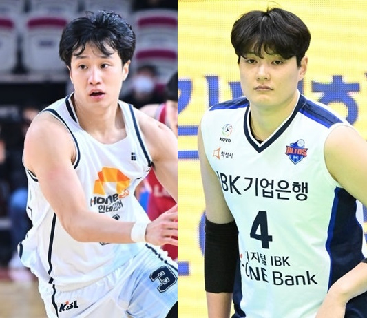 허웅(왼쪽)-김희진.  /사진=OSEN