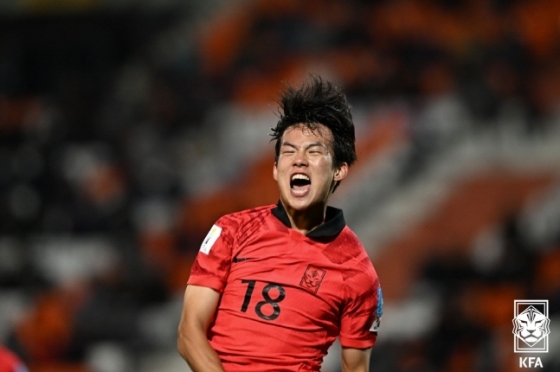 온두라스전 동점골을 넣은 박승호. /사진=대한축구협회