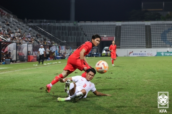 한국-미얀마전 모습. /사진=대한축구협회 제공