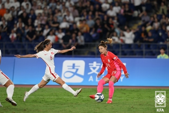 경기에 집중하는 전은하. /사진=대한축구협회 제공