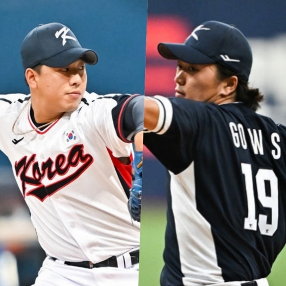 2022 항저우 아시안게임 야구 국가대표팀 유니폼을 입은 정우영(왼쪽)과 고우석. /사진=OSEN