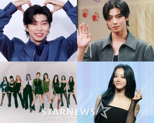 임영웅, 차은우, 트와이스, 김세정(시계방향으로) /사진=스타뉴스, JYP엔터테인먼트(트와이스)