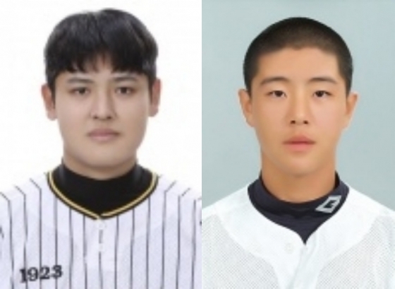 &#039;2023 퓨처스 스타대상&#039;의 스타상(야구 타자) 후보인 한지윤(경기상고·왼쪽)과 이율예(강릉고). /사진=대한야구소프트볼협회 제공
