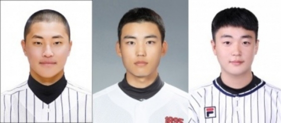 왼쪽부터 세광고 박지환, 인천고 김현종, 서울고 여동건./사진=대한야구소프트볼협회 제공