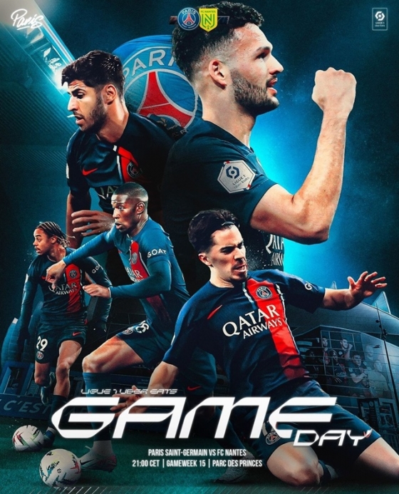 PSG-낭트 경기 포스터. /사진=PSG SNS