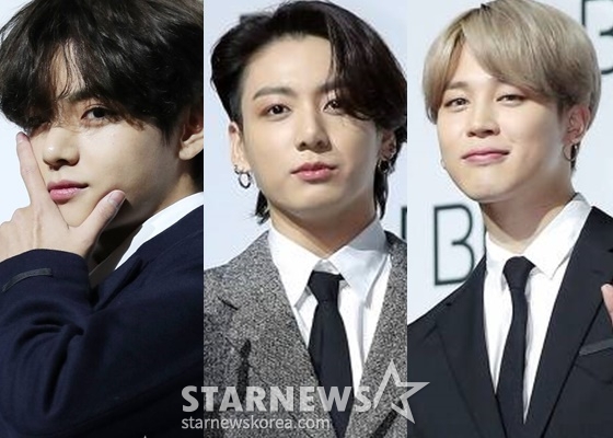 (왼쪽부터) 방탄소년단 뷔, 정국, 지민 /사진=스타뉴스