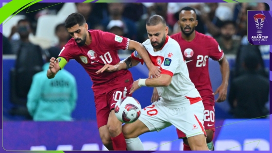 카타르와 레바논의 경기 중. /사진=2023 아시아축구연맹(AFC) 아시안컵 공식 사회관계망서비스(SNS)