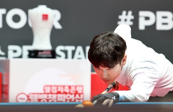 임성균이 결승전에서 샷을 준비하고 있다. /사진=PBA 투어