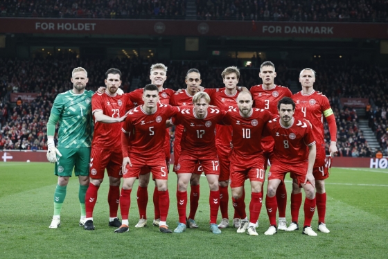 스위스전 덴마크 베스트 11. 등번호 23 유니폼을 입은 호이비에르. /사진=덴마크 축구협회 공식 사회관계망서비스(SNS)