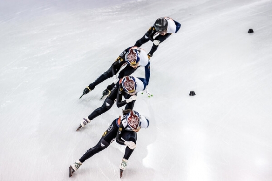쇼트트랙 국가대표팀이 진천국가대표선수촌에서 훈련하는 모습. /사진=대한빙상경기연맹 제공