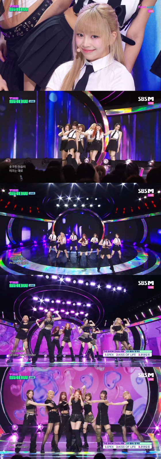 SBS M, SBS FiL &#039;더쇼&#039;에 출연한 유니스./사진=SBS M, SBS FiL &#039;더쇼&#039; 영상 캡처