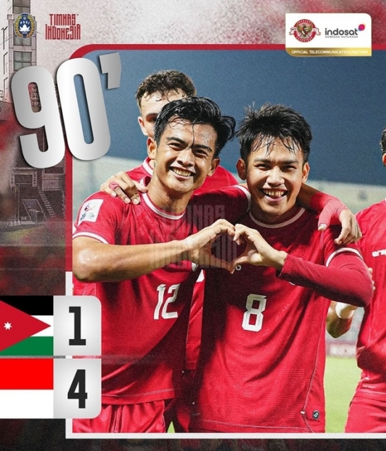 최종 스코어. /사진=인도네시아 축구협회 SNS